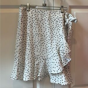 White polka dot wrap skirt